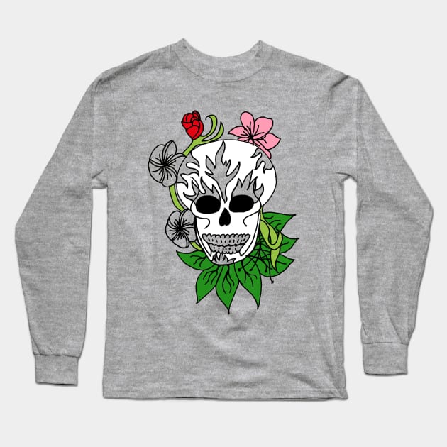 Sugar Skull - Spring Long Sleeve T-Shirt by Unravel_Unwind